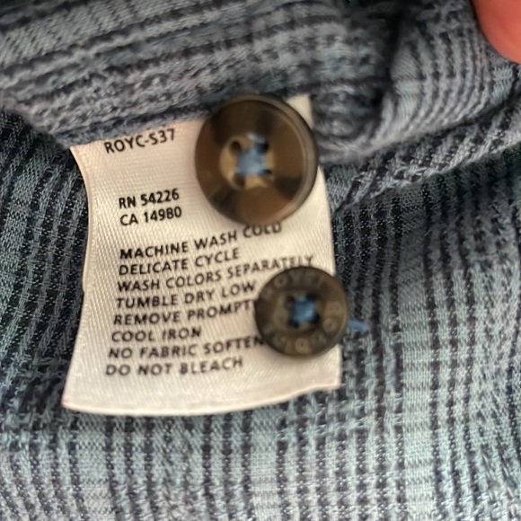 Royal Robbins, Blue Plaid Button-Down Shirt, Coolmax, Size L - Picture 5 of 6